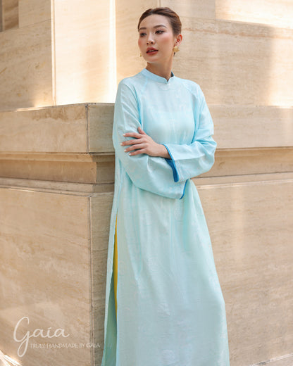 Mulberry silk long Vietnamese dress