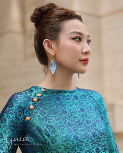 Mulberry silk Vietnamese tunic dress