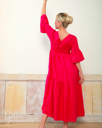 Oversize linen maxi dress