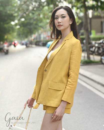 Oversized linen blazer