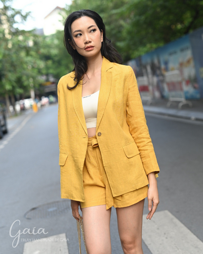 Oversized linen blazer