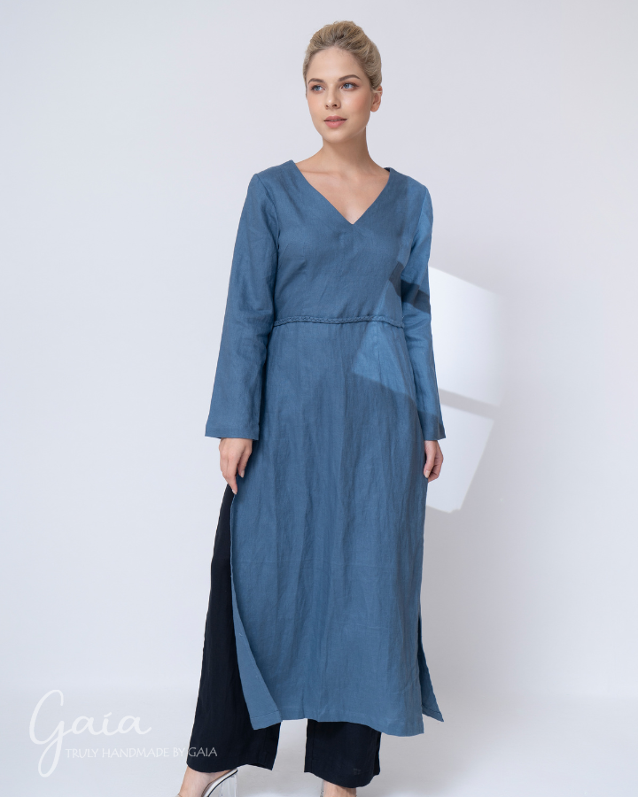 Oversized linen tunic set with long sleeves SADIE – MadebyGaia