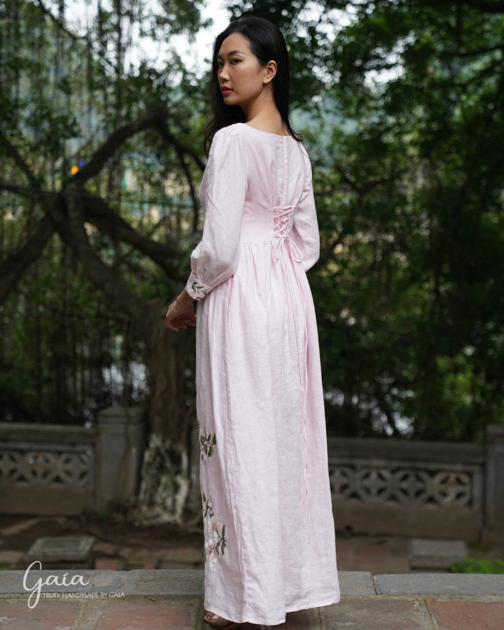 Pink casual linen wedding dress KINSLEY Pink casual linen wedding dress KINSLEY