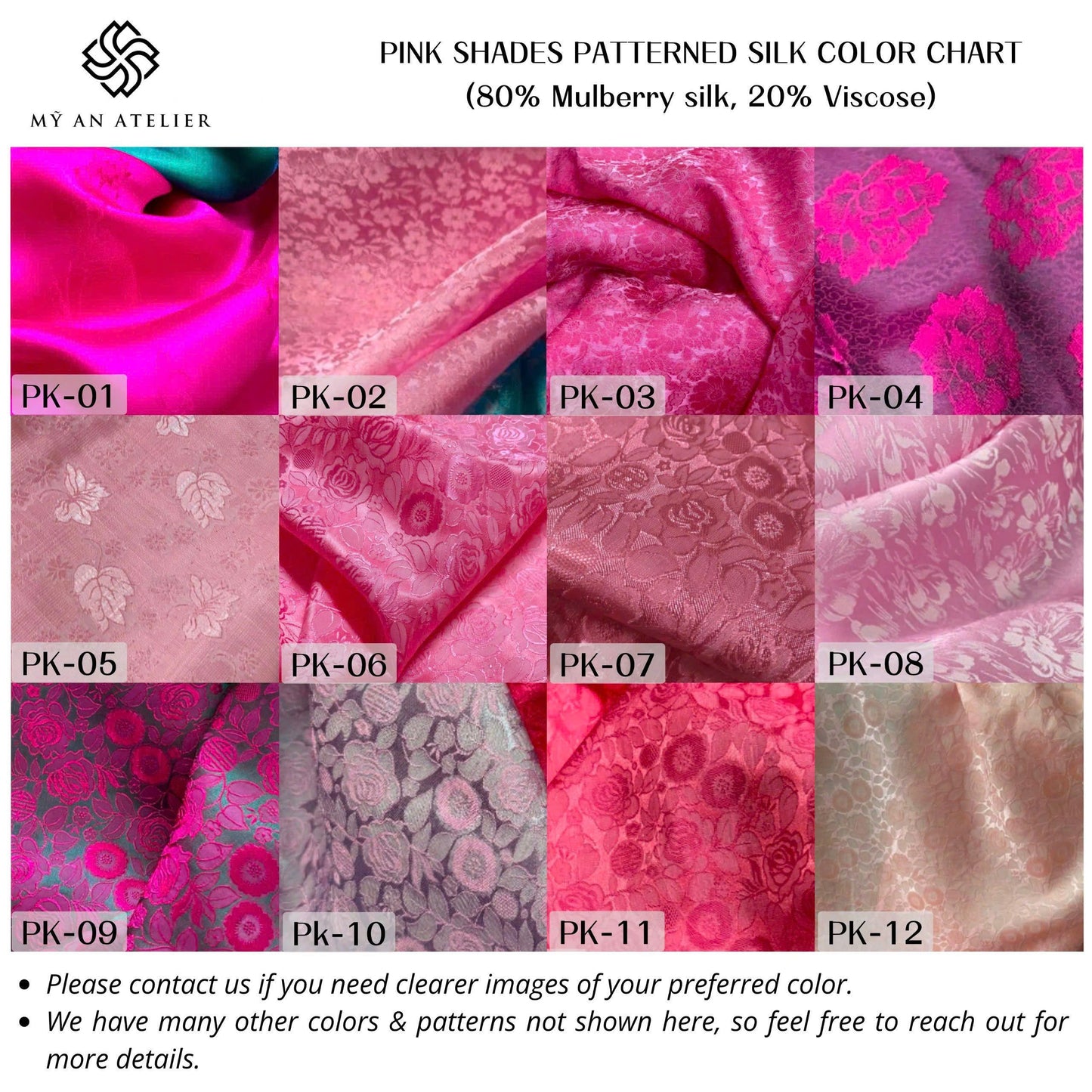 Pink patterned mulberry silk