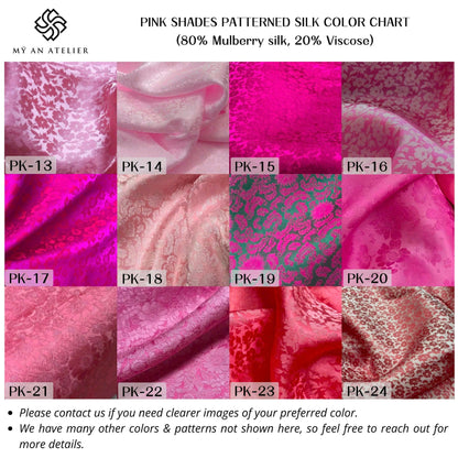 PINK patterned mulberry silk