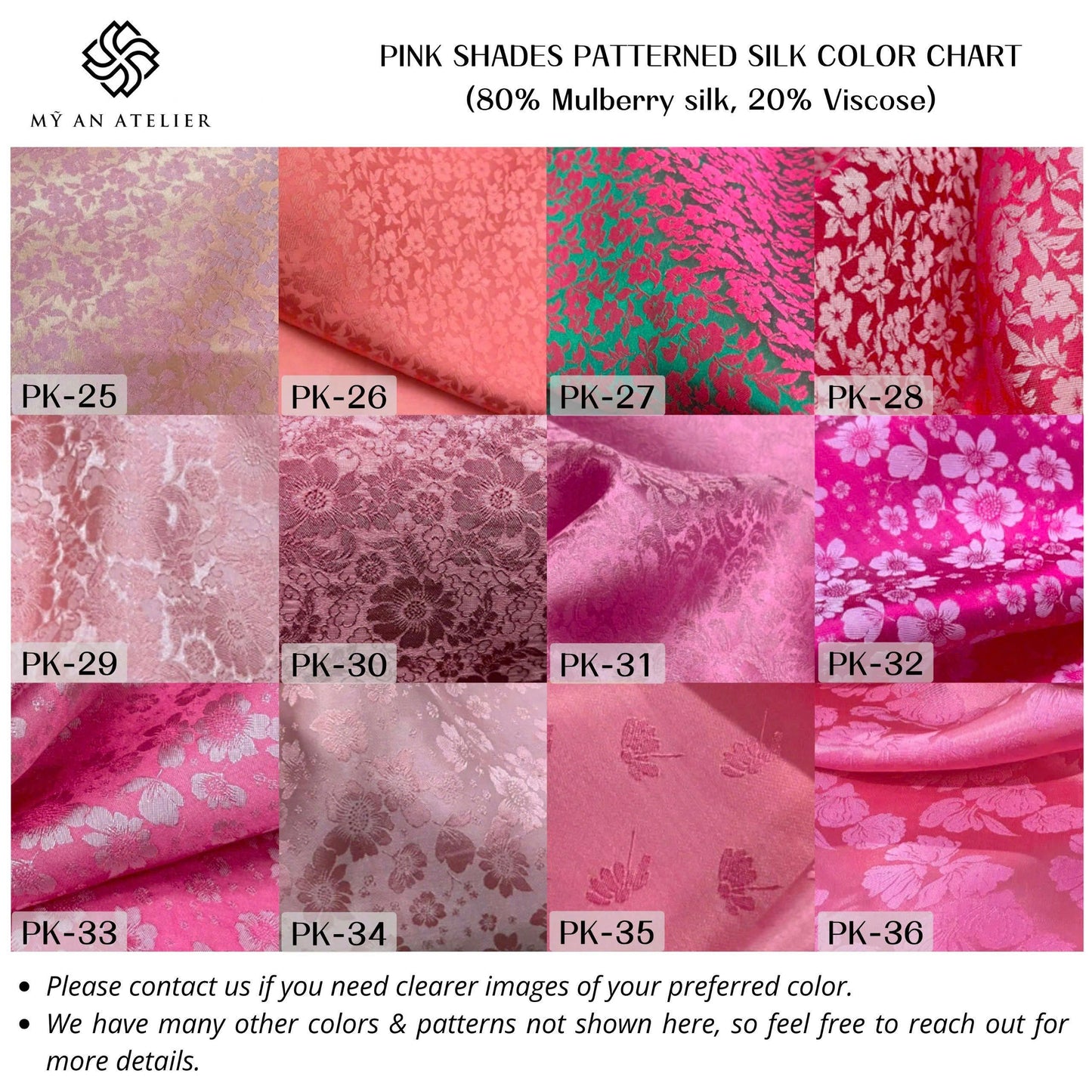 PINK patterned mulberry silk