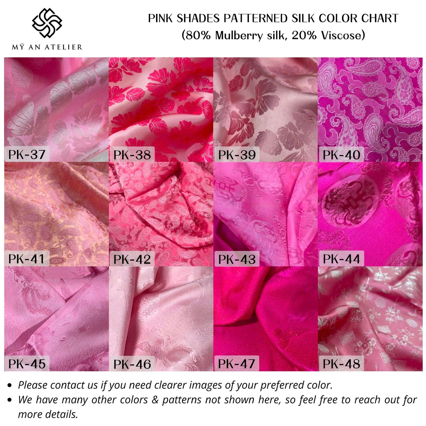 PINK patterned mulberry silk