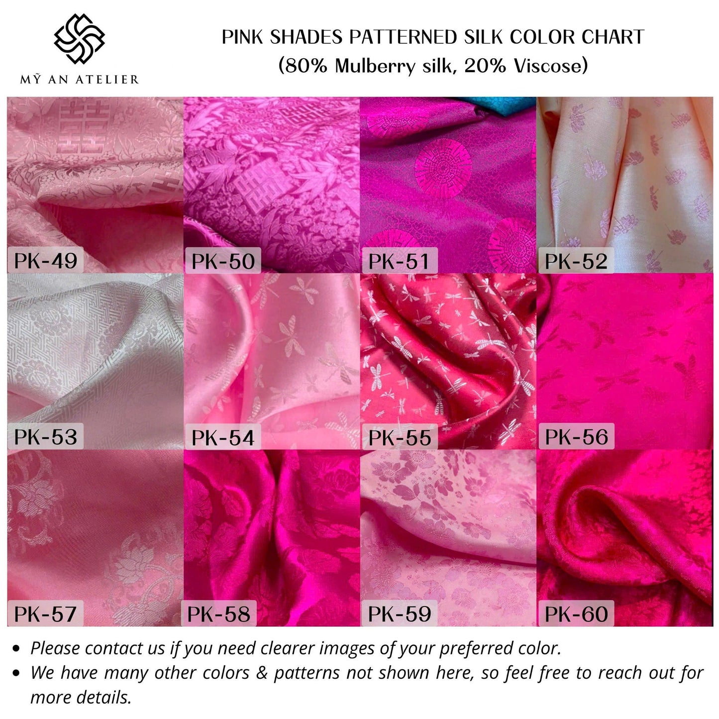 PINK patterned mulberry silk