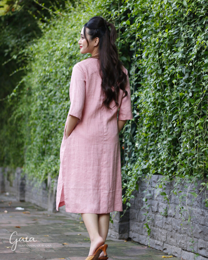 Plus size linen dress with handmade embroidery TESSA Plus size linen dress with handmade embroidery TESSA