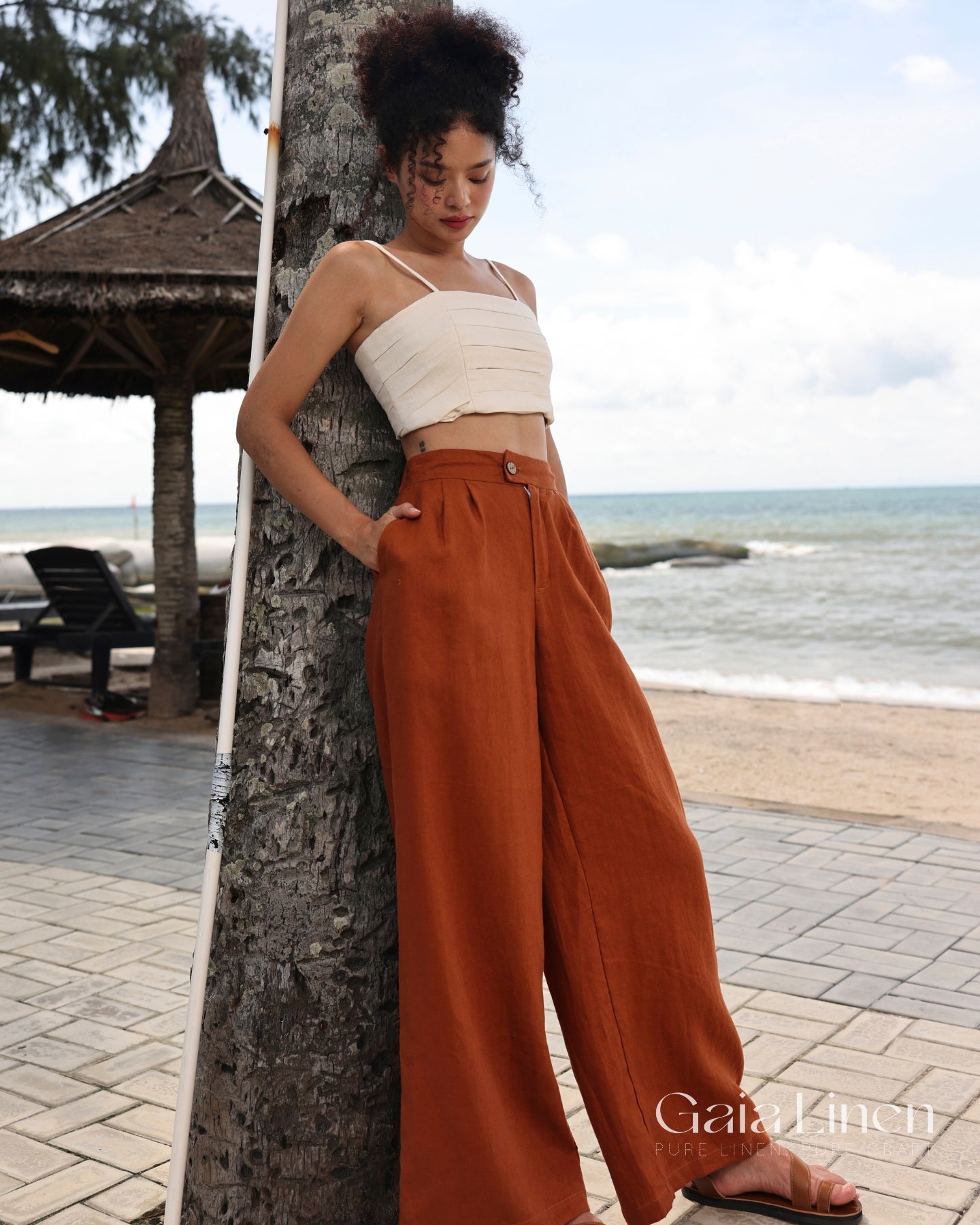 Plus size linen pants