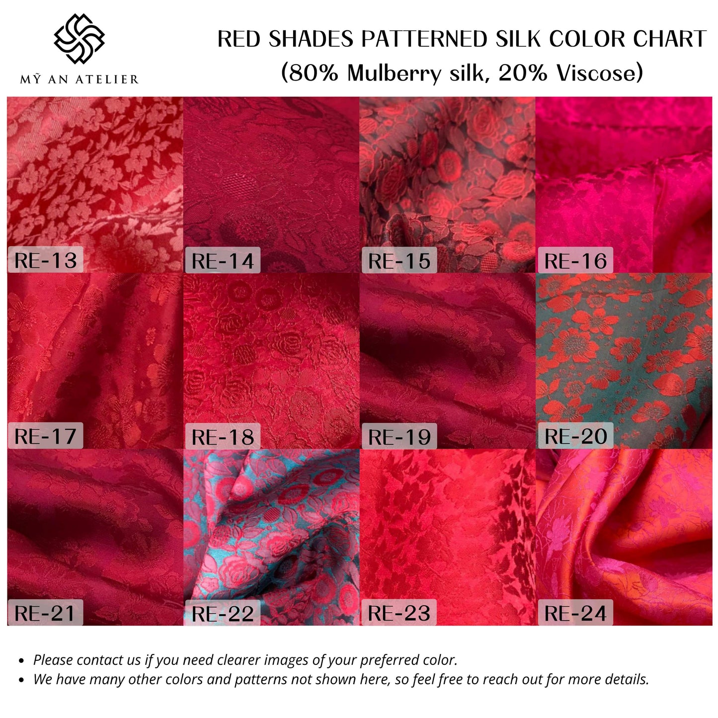 Red patterned mulberry silk