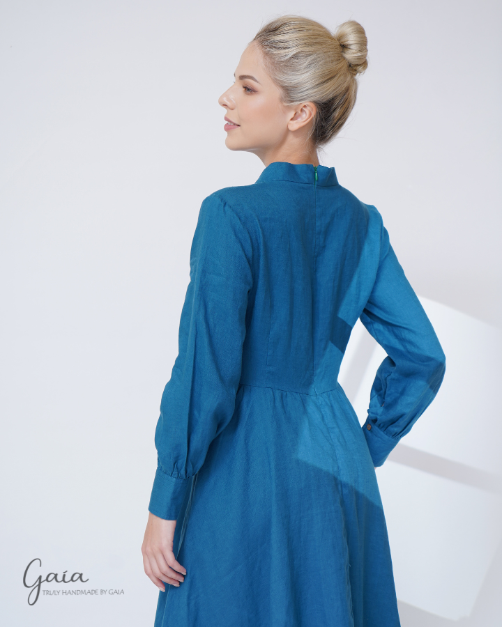 Royal blue linen dress SASHA Royal blue linen dress SASHA