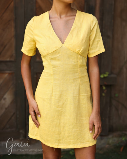 Short linen dress