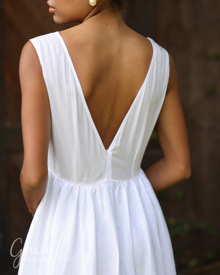 Simple White Beach linen wedding dress BIEL Simple White Beach linen wedding dress BIEL