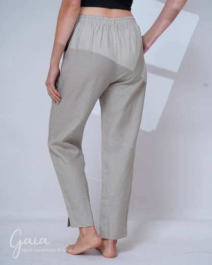 Straight leg linen pants