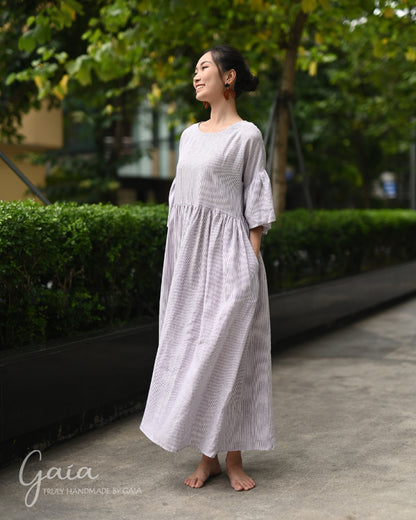 Striped linen dress