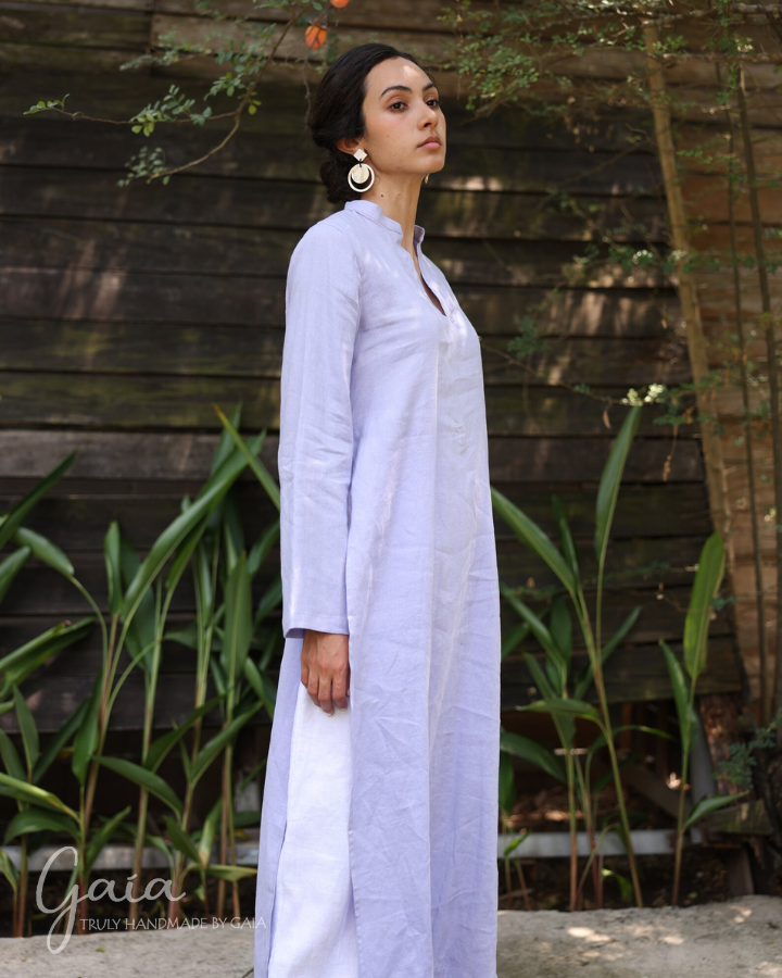 Tunic linen top and pants set 