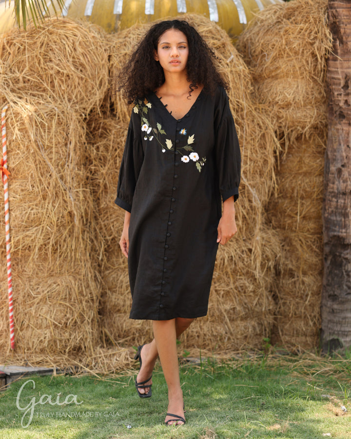 Woman embroidery linen dress “Iryna” main image 1