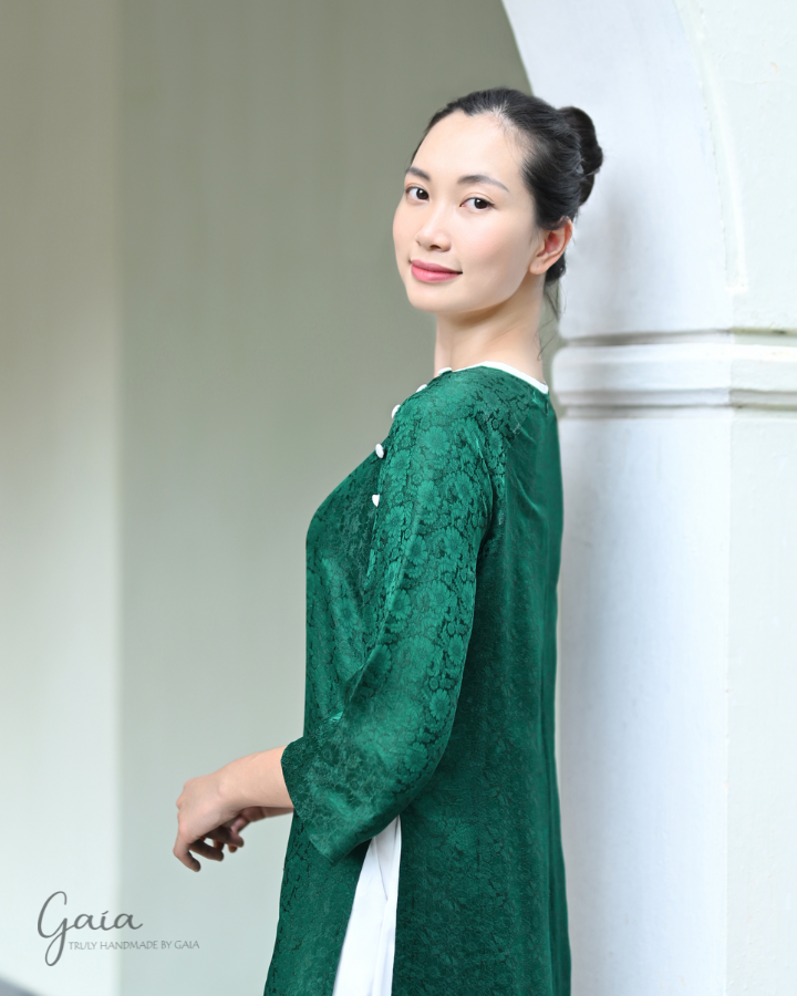 Vietnamese traditional mulberry silk dress for women