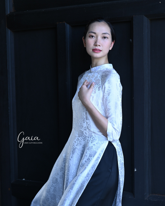 White Vietnamese silk dress