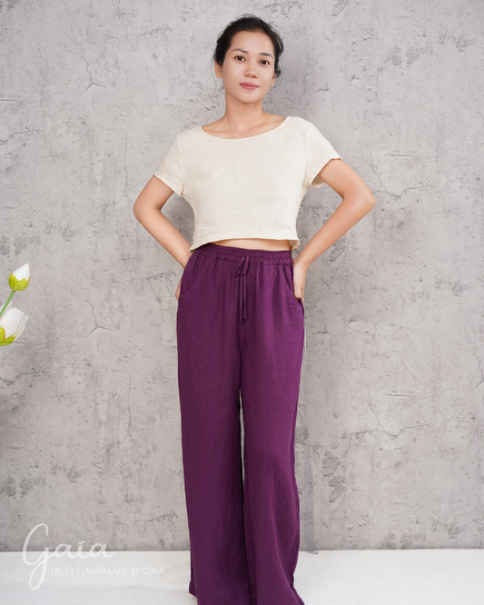 Wide leg pants linen