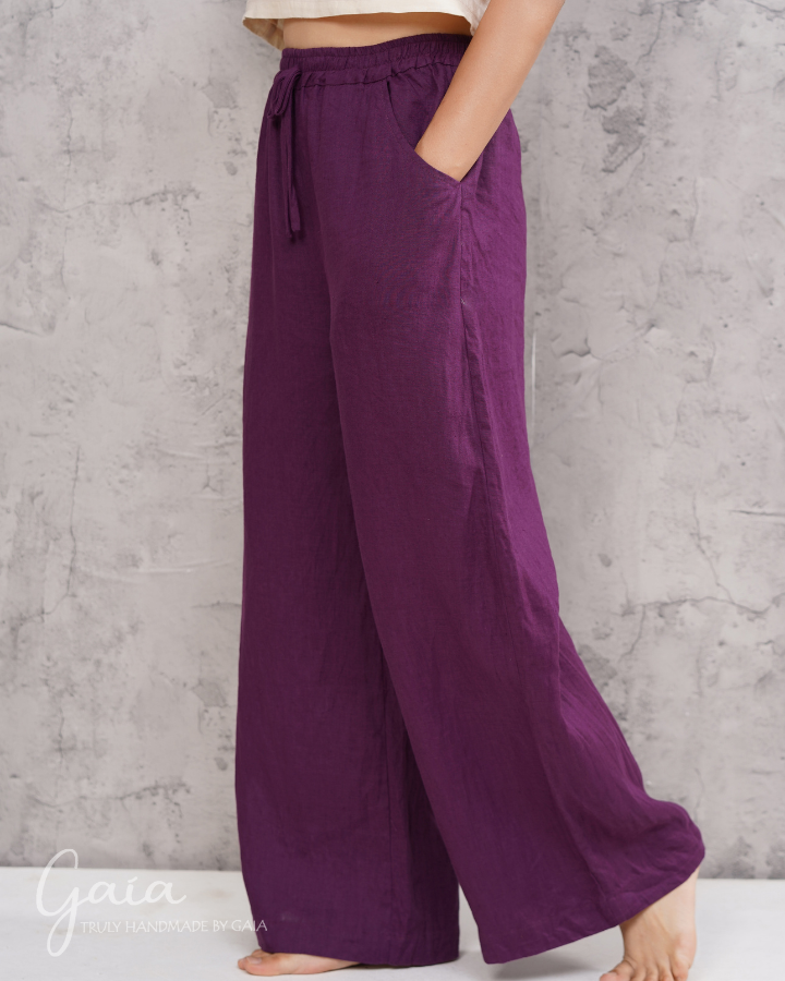 Wide leg pants linen