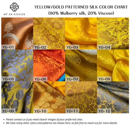 Yellow patterned mulberry silk