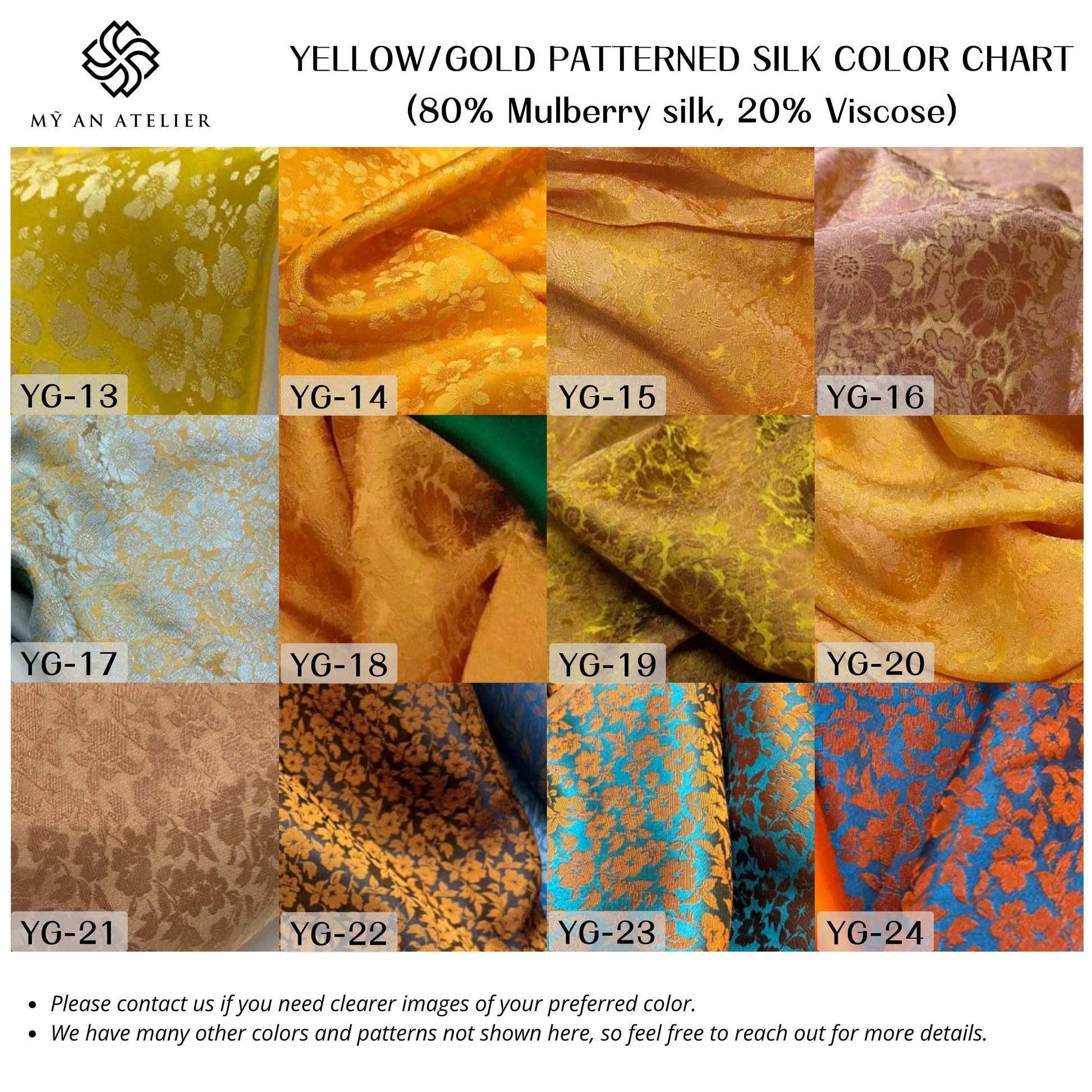 Yellow patterned mulberry silk