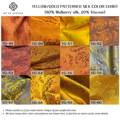 Yellow patterned mulberry silk